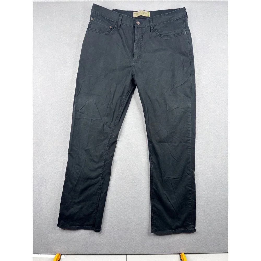 Wrangler Jeans Co Straight Fit Flex Black Pants Mens 35x27 Casual Trousers